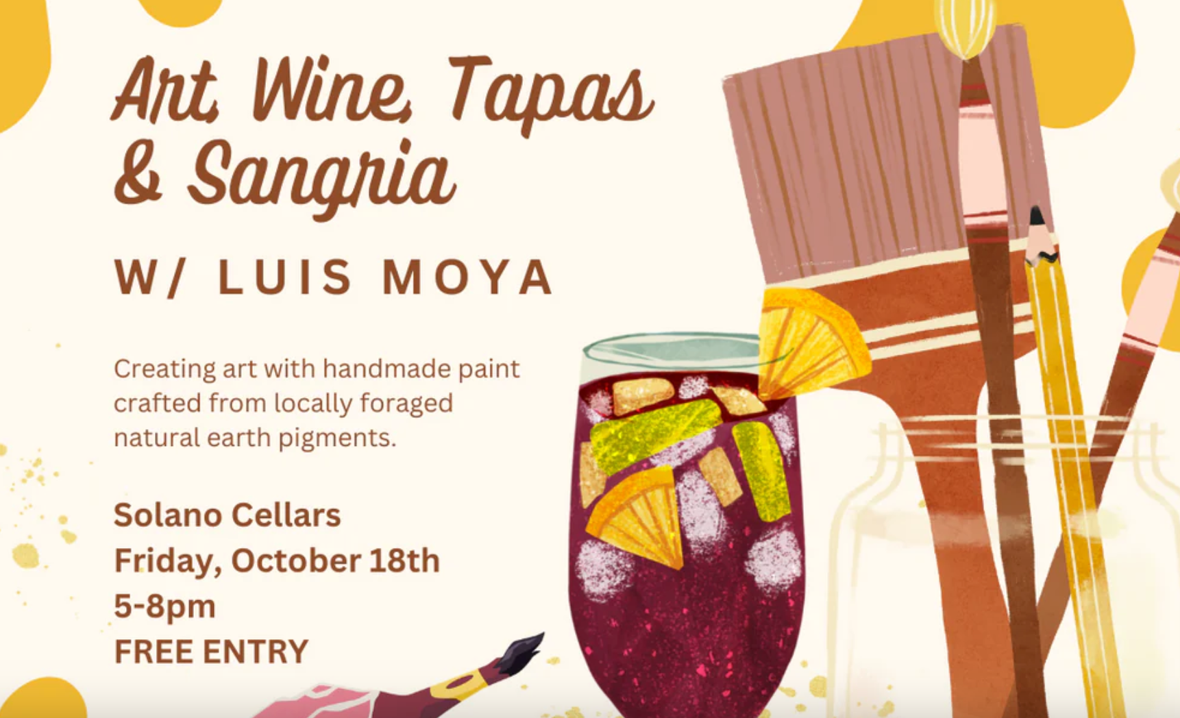 Art, Wine, Tapas & Sangria—Friday, October 18th