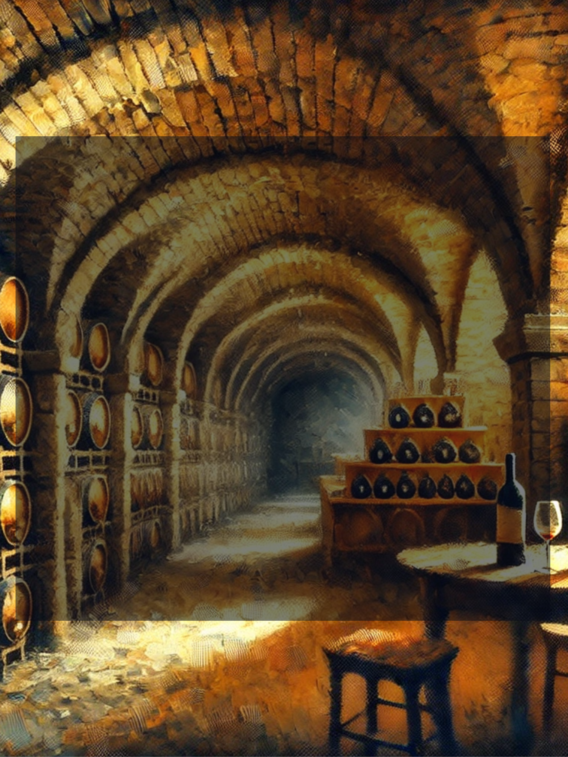 A rendered image of a wine cellar and a description of the allocated and rare wines that Solano Cellars can procure.